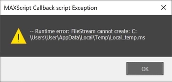 maxscript exception localtemp ms