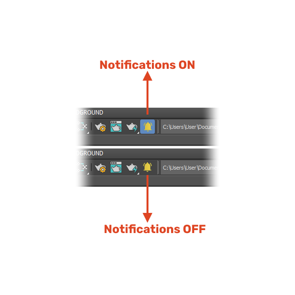 telegram bot notifications bell icon toolbar