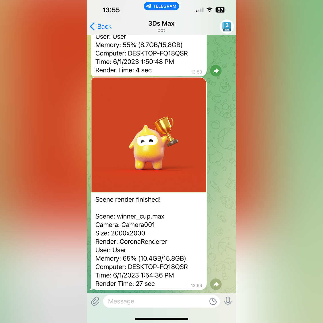 3ds Max Notifications