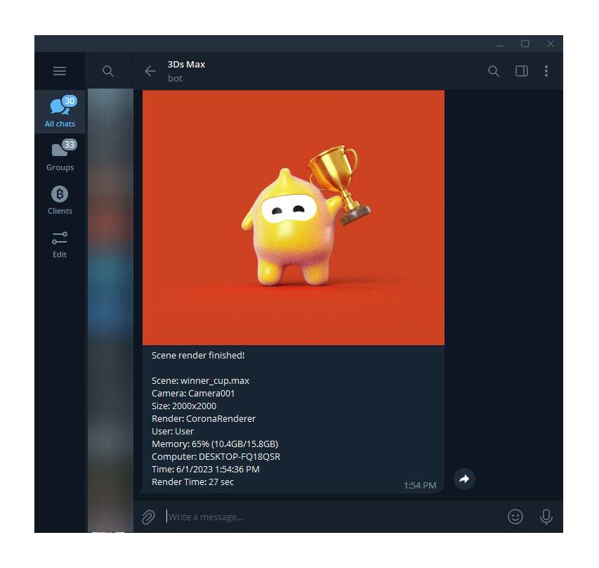 3ds Max Notifications